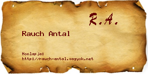 Rauch Antal névjegykártya